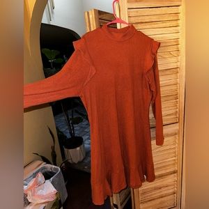 Lauren Conrad Orange Long Sleeve Sweater Dress. Size XL